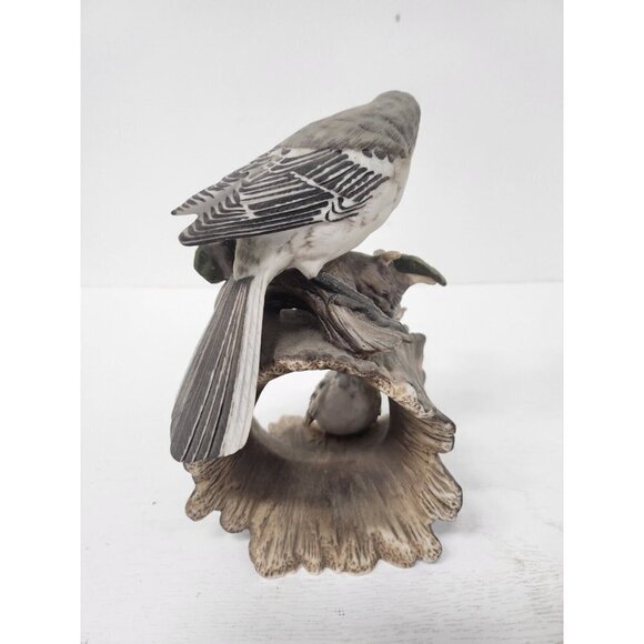 Vintage 1979 Homco Masterpiece Porcelain Mockingbird Mom & Baby Bird Figurine - Picture 5 of 12